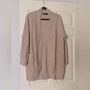 Open weave knitting cardigan